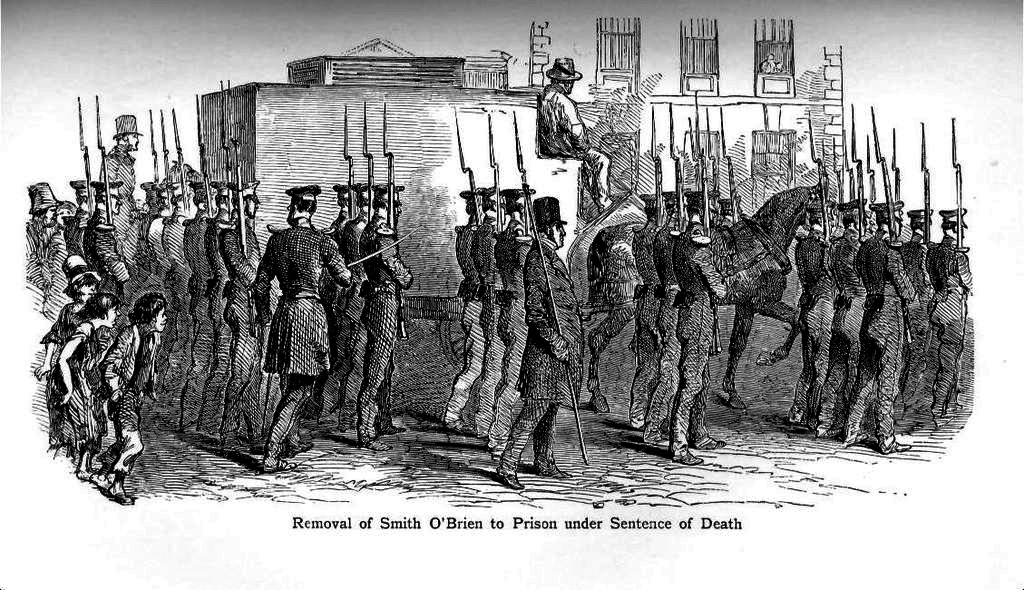 İrlandalı isyancı lider Smith O’Brein’ın 1848’de idama götürülüşünü anlatan bir gravür.