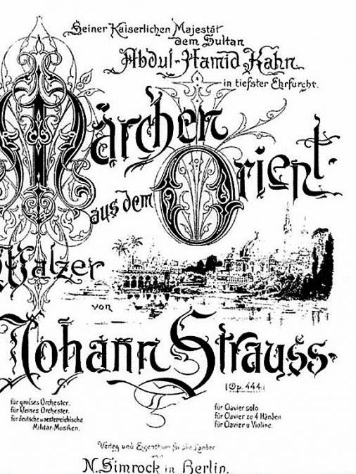 Johann Strauss’un Abdülhamit için bestelediği eserin kapağı.