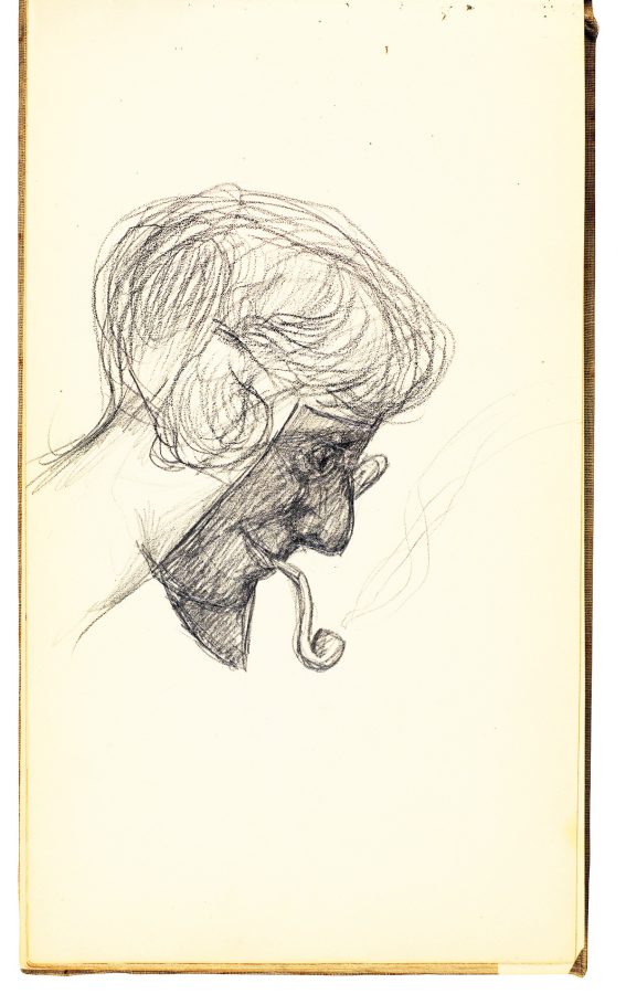 Nevin Edhem (1910–1931), İsimsiz, Kâğıt üzerine karakalem, 21,6 x 12,3 cm, Edhem Eldem Koleksiyonu