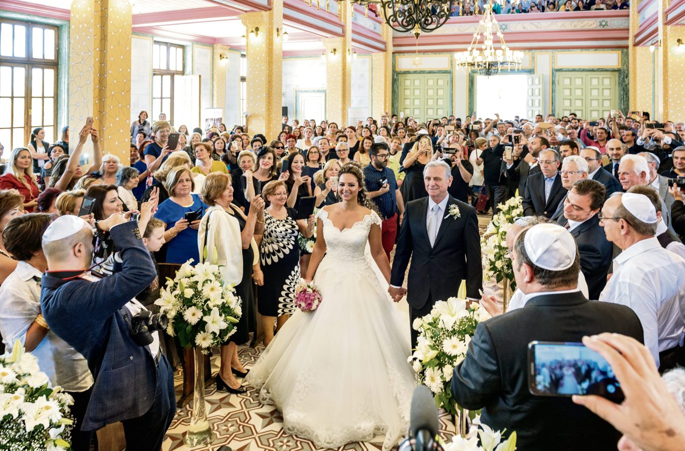 Edirne Sinagogu’nda restore edildikten sonraki ilk düğün, 2016. (Fotoğraf: İzzet Keribar)